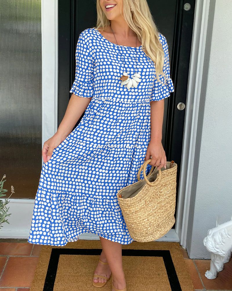 Aubrielle™ | Chic Midi Haljina s Uzorkom (Gotovo Rasprodano)