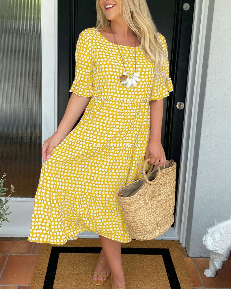 Aubrielle™ | Chic Midi Haljina s Uzorkom (Gotovo Rasprodano)