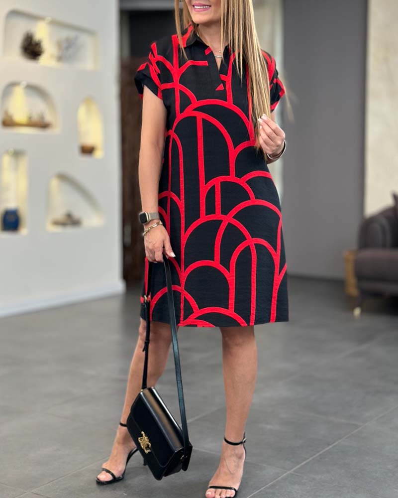Maera™ | Chic Geometrijska Polo Haljina (Gotovo Rasprodano)