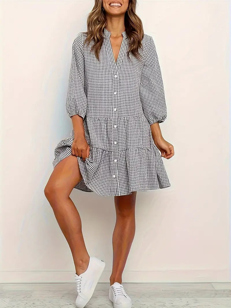 Alina | Stylish Gingham Dress in Vibrant Shades