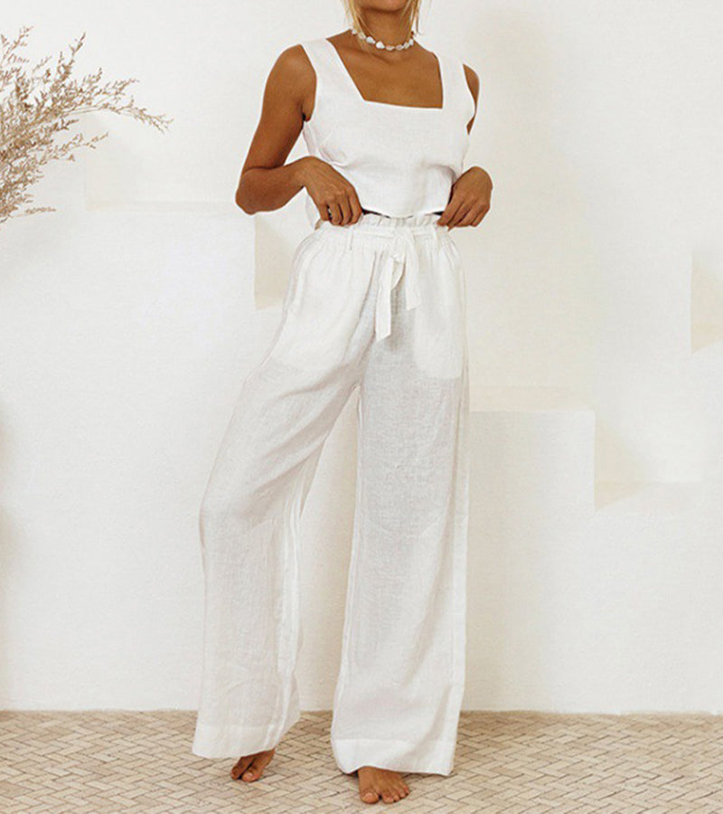 Evelyne™ | Luksuzni minimalistički set: top i široke hlače