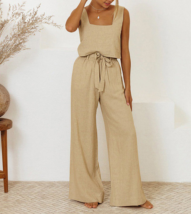 Evelyne™ | Luksuzni minimalistički set: top i široke hlače