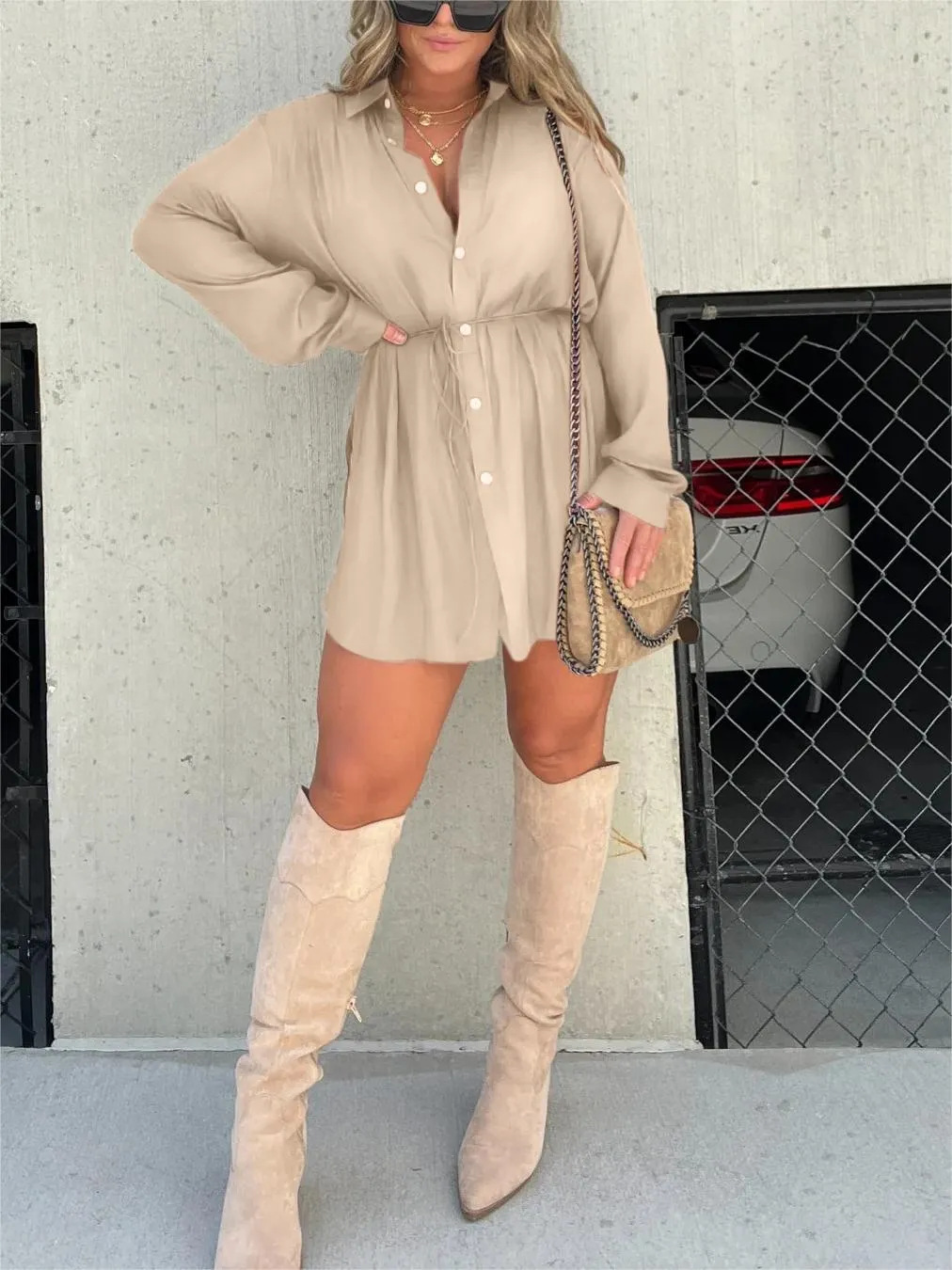 Rosa™ | Trendy satenska romper haljina