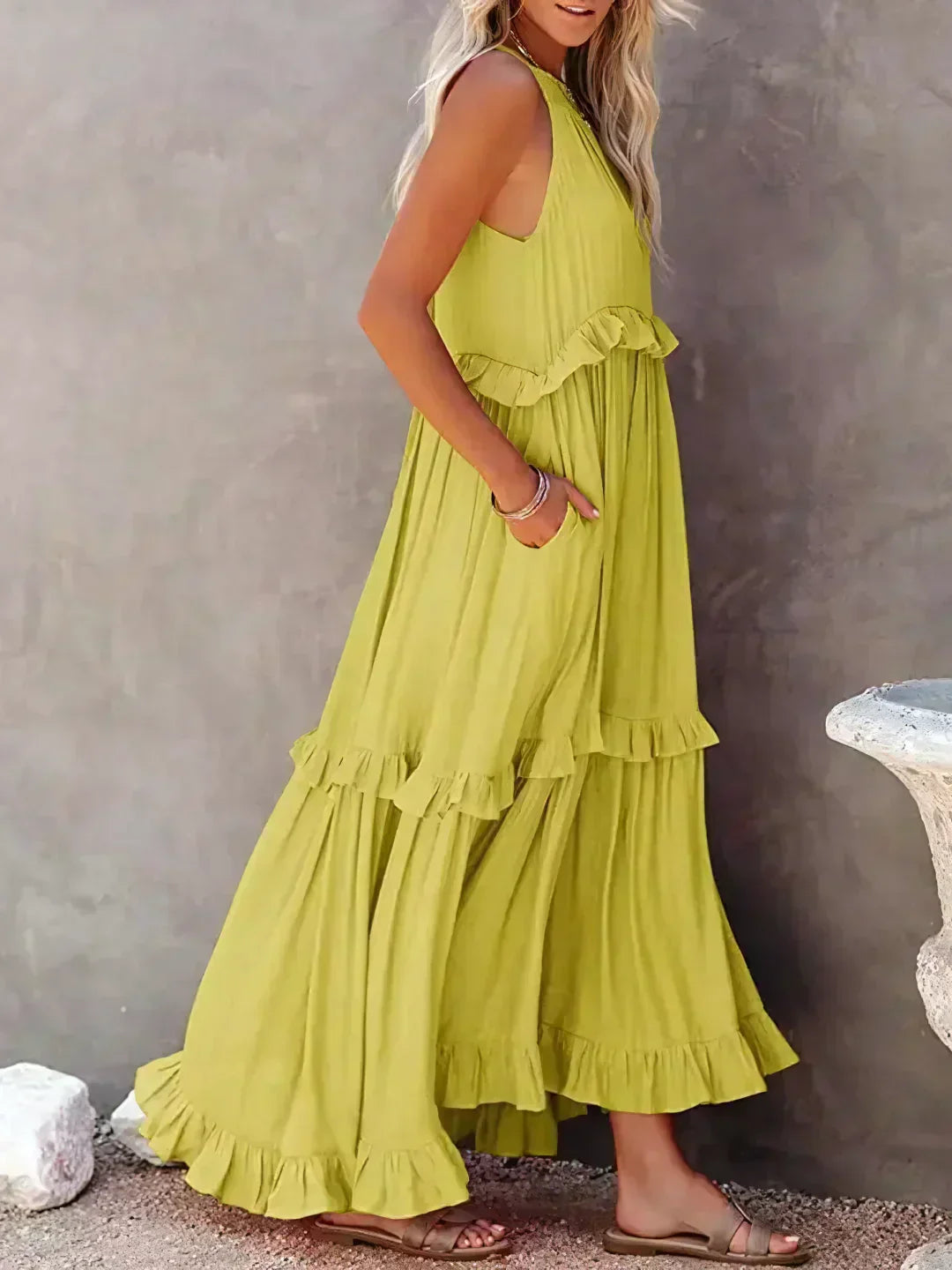 Emily™ | Maxi haljina s volanima i halter izrezom (Skoro rasprodano)