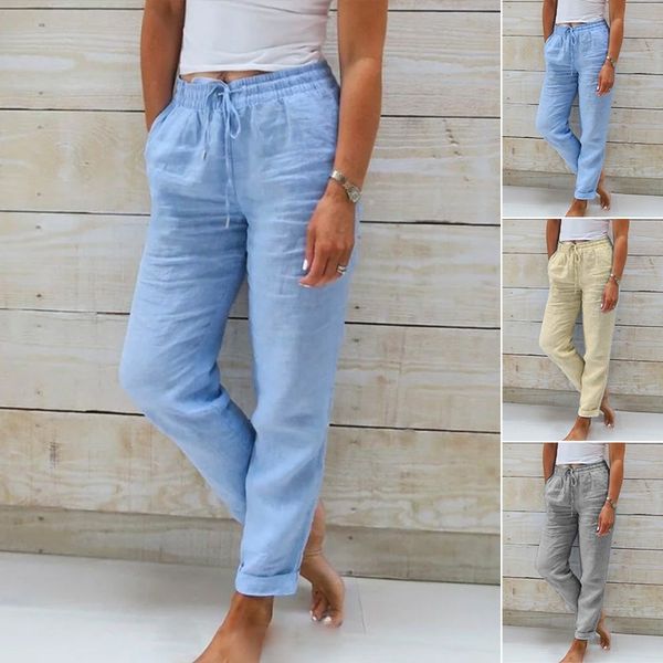 Allison™ | Luksuzne Tailored Hlače od Pamuka i Lana