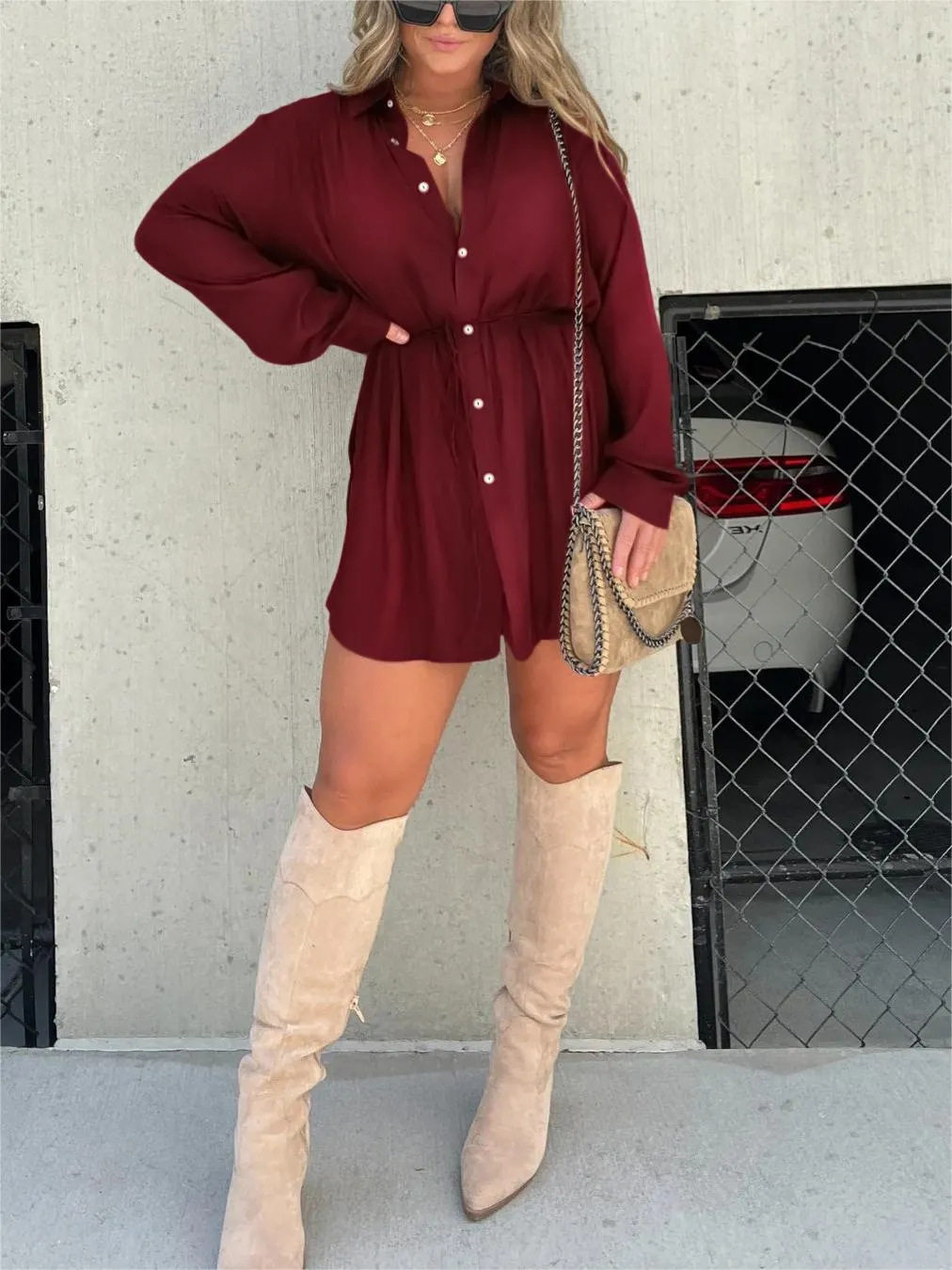 Rosa™ | Trendy satenska romper haljina
