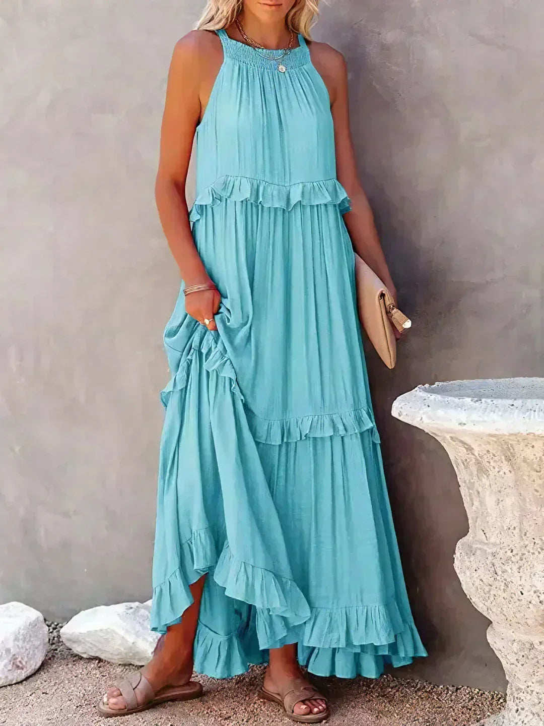 Emily™ | Maxi haljina s volanima i halter izrezom (Skoro rasprodano)