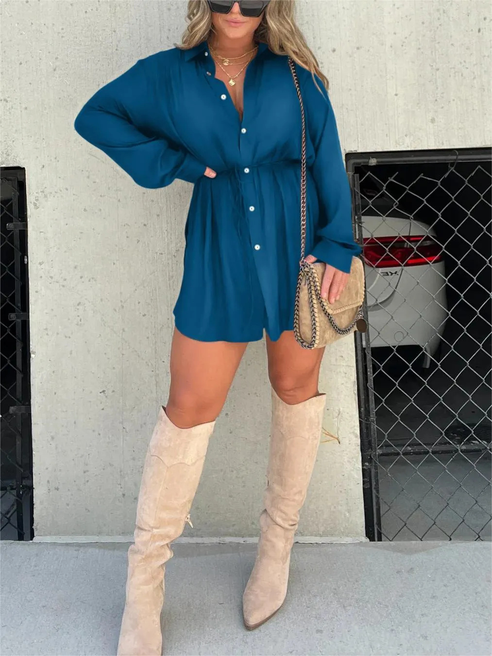 Rosa™ | Trendy satenska romper haljina