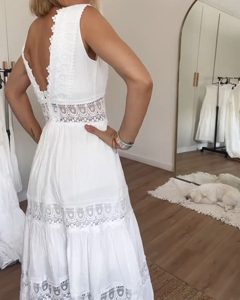 Rosabelle™ | Elegantna Luxe Čipkasta Cami Haljina (Gotovo rasprodano)