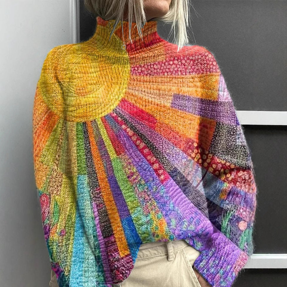 Sarah™ | Pulover s rolom patchwork u svijetlim bojama