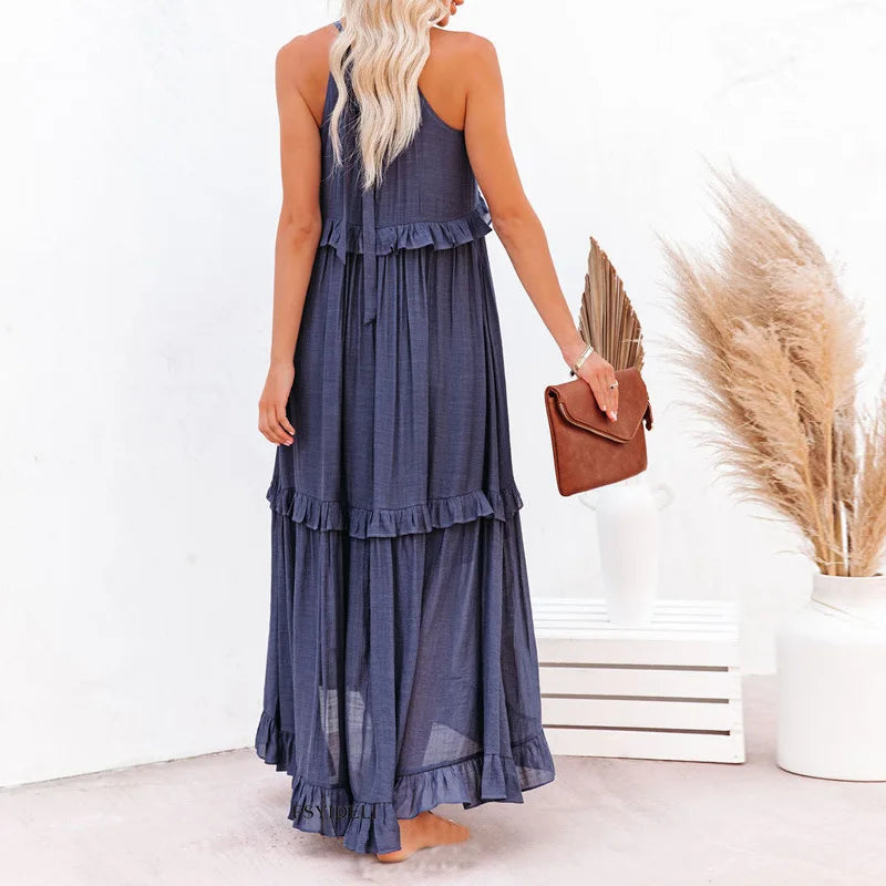 Emily™ | Maxi haljina s volanima i halter izrezom (Skoro rasprodano)
