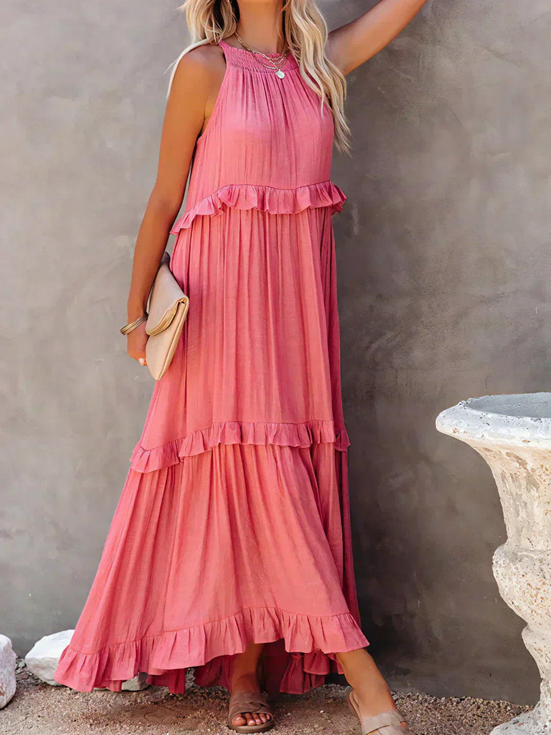 Emily™ | Maxi haljina s volanima i halter izrezom (Skoro rasprodano)