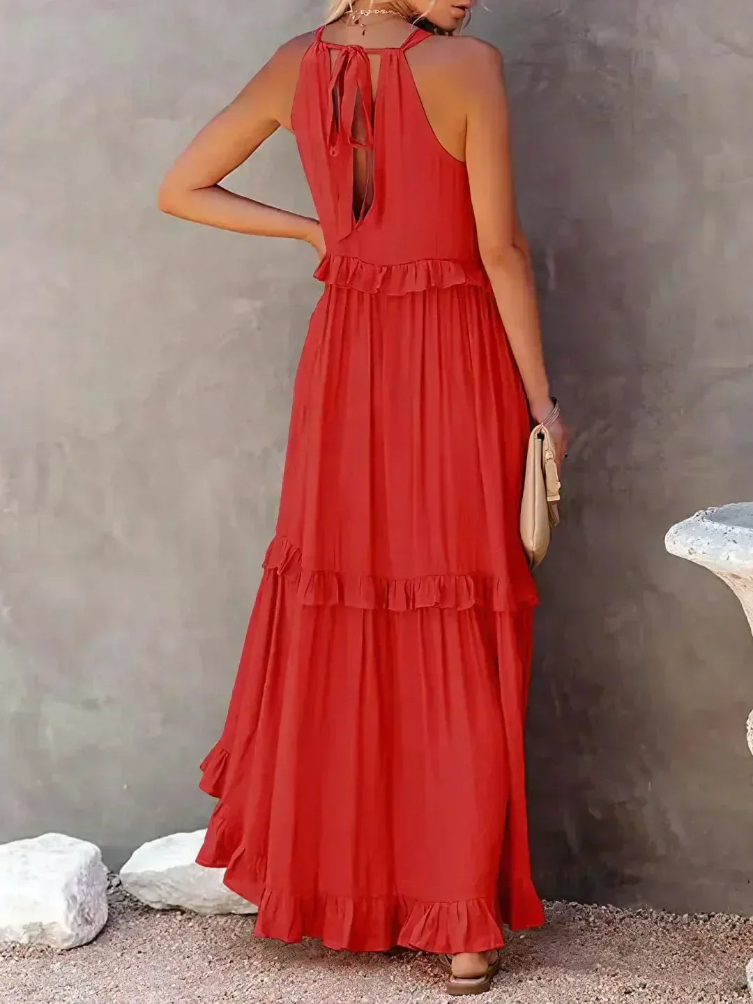Emily™ | Maxi haljina s volanima i halter izrezom (Skoro rasprodano)