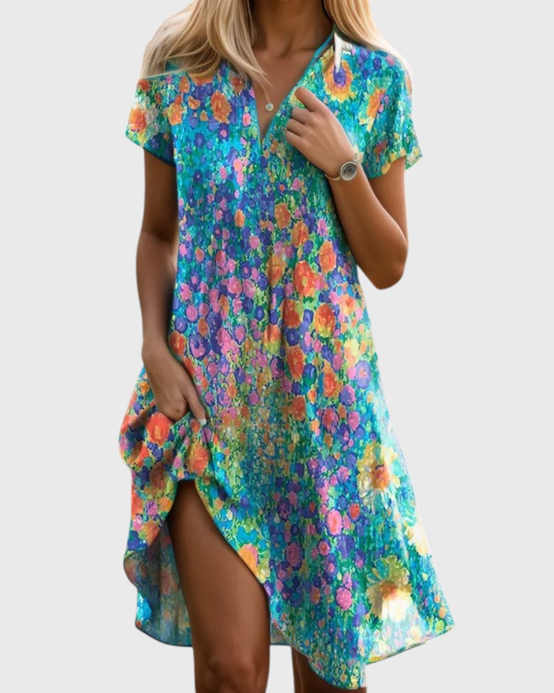 Soline robe bohème chic fluide pour femme